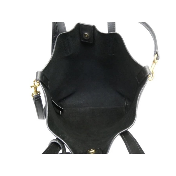 Saint Laurent Black Leather Tote with Gold Accent - Picture 9 of 10